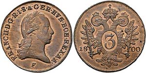 Franz II. 1792-1806-(1835) - 3 Kreuzer 1800 ... 