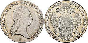 Franz I. (1792)-1806-1835 - 1/2 Taler 1821 B ... 