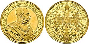 Franz Joseph 1848-1916 - 4 Dukaten 1885 Wien ... 