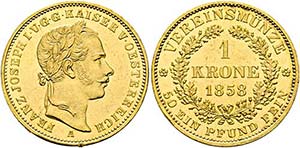 Franz Joseph 1848-1916 - Vereinskrone 1858 A ... 