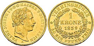 Franz Joseph 1848-1916 - Vereinskrone 1859 A ... 