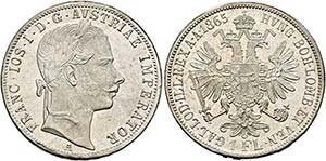 Franz Joseph 1848-1916 - Gulden 1865 A Wien  ... 