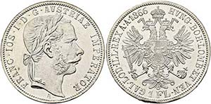 Franz Joseph 1848-1916 - Gulden 1866 A Wien ... 