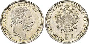 Franz Joseph 1848-1916 - 1/4 Gulden 1867 A ... 