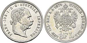 Franz Joseph 1848-1916 - 1/4 Gulden 1874 ... 