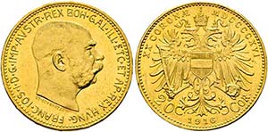 Franz Joseph 1848-1916 - 20 Kronen 1916 Wien ... 