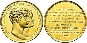 Ludwig I. 1825-1848 - AU-Medaille zu 6 ... 
