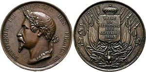 Napoleon III. 1852-1871 - AE-Medaille (46mm) ... 