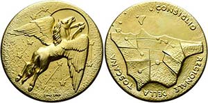 ITALIEN - Florenz - AR-Medaille (vergoldet) ... 