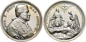 Pius X. 1903-1914 - AR-Medaille (35,3g), ... 