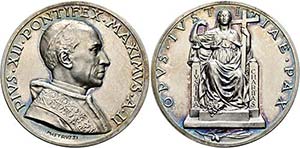 Pius XII. 1939-1958 - AR-Medaille (37,15g), ... 
