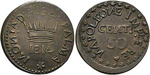 ITALIEN - Palmanova 1814 - 50 Centesimi 1814 ... 