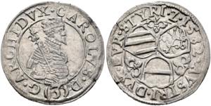 Erzherzog Karl 1564-1590 - 3 Kreuzer ... 