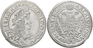 Leopold I. 1657-1705 - XV Kreuzer 1661 Wien ... 