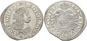 Leopold I. 1657-1705 - XV Kreuzer 1662 Wien ... 