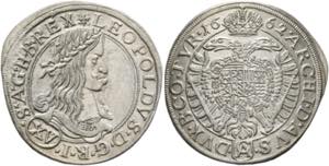Leopold I. 1657-1705 - XV Kreuzer 1662 Wien ... 