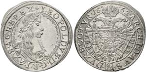 Leopold I. 1657-1705 - XV Kreuzer 1662 Wien ... 