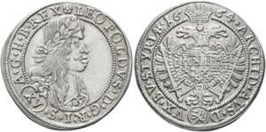 Leopold I. 1657-1705 - XV Kreuzer 1664 Graz  ... 