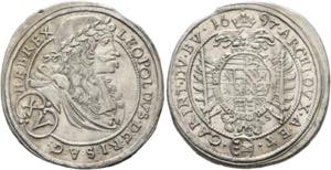 Leopold I. 1657-1705 - XV Kreuzer 1697 C-S ... 