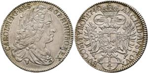 Karl VI. 1711-1740 - 1/4 Taler 1740 Hall ... 