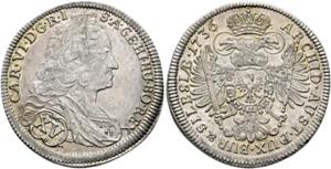 Karl VI. 1711-1740 - XV Kreuzer 1736 Breslau ... 