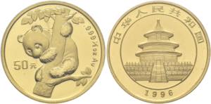 CHINA - 50 Yuan 1996 Panda Kleine Jahreszahl ... 