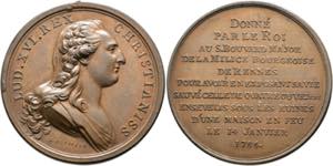 Ludwig XVI. 1774-1792 - Bronzemedaille ... 