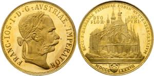Franz Joseph 1848-1916 - 4 Dukaten 1887/1974 ... 