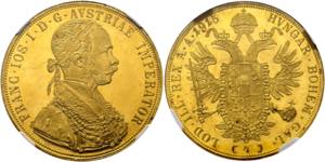 Franz Joseph 1848-1916 - 4 Dukaten 1915 Wien ... 
