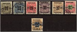 DÄNEMARK - Ꙩ, 1918 Freimarken 7 Werte mit ... 