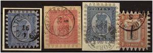 FINNLAND - Ꙩ, 1865/66 Freimarken 4 Werte ... 