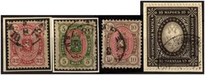 FINNLAND - Ꙩ, 1875/1901 Freimarken 4 ... 