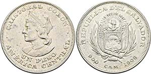 EL SALVADOR - Peso 1908 C.A.M. Kratzer  - ... 