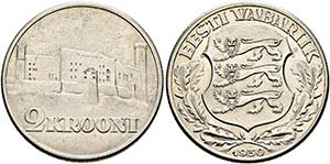 ESTLAND - Republik - 2 Krooni 1930  - KM:20 ... 