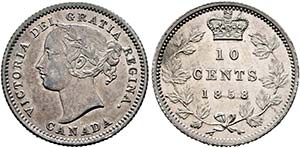 KANADA - Victoria 1837-1901 - 10 Cents 1858  ... 