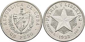 KUBA - Peso 1933  - KM:15.2 - s.sch.