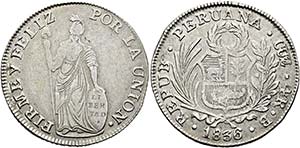 PERU - Republik seit 1821 - 4 Reales 1836 B ... 