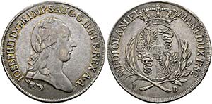 RDR - Josef II. 1765-1790 - 1/2 Scudo 1782 ... 