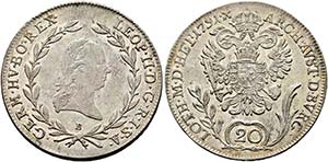 RDR - Leopold II. 1790-1792 - 20 Kreuzer ... 