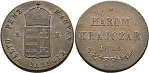 RDR - Revolution 1848/1849 - 3 Krajczar 1849 ... 