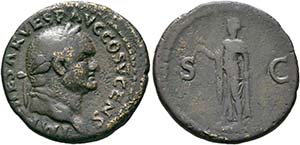 Vespasianus (69-79) - As (8,93 g), Roma, 74 ... 