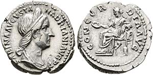 Sabina (128-136) - Denarius (3,49 g), Roma, ... 