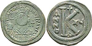 Iustinianus I. (527-565) - Halbfollis (20 ... 