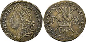 IRLAND - Jakob II. (1685-1691) - Shilling ... 