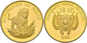 NIGER - 50 Francs (16g) 1968  KM:10, Fr:6 