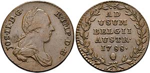 Josef II. 1765-1790 - 2 Liards 1788 Brüssel ... 