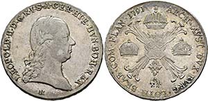 Leopold II. 1790-1792 - Kronentaler 1791 H ... 