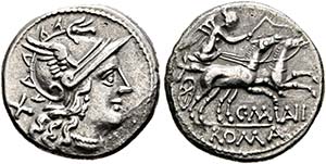 C. Maianius - Denarius (3,66g) 153 v. Chr. ... 