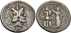 M. Furius Philus L.f. - Denarius (3,65g) 119 ... 