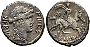 A. Licinius Nerva - Denarius (3,84g) 47 v. ... 